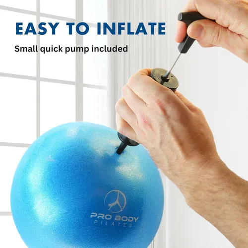 Vista 6 de ProBody Pilates Mini Pelota de Ejercicio con Bomba - Pelota de Entrenamiento de 9 Pulgadas para Estabilidad, Barra, Yoga, Núcleo y Terapia Física