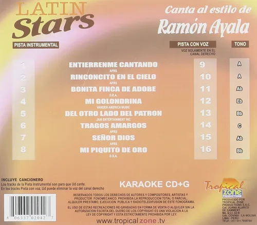 Vista 2 de KARAOKE RAMON AYALA VOL.1 (204)