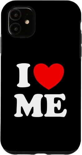 Vista 8 de Carcasa divertida para iPhone 16 I Love Me I Red Heart Me I Love Me Myself And I