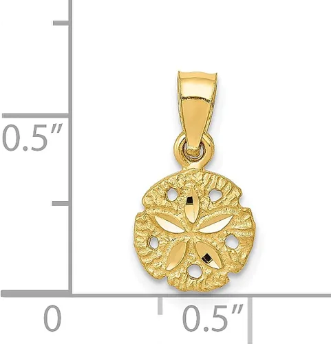Vista 4 de Collar con dije de estrella de mar de oro amarillo de 14 quilates con diseño de estrella de mar y dólar de arena y conchas de mar, joyería fina