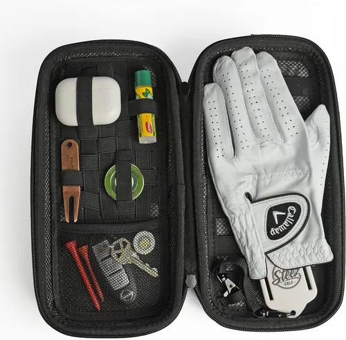 Vista 5 de Accessory Case - Golf Bag Organizer. Airtight, Water-Resistant, Protective Hard Case for Phone, Tees, Ball Markers, Repair Tools, and Golf