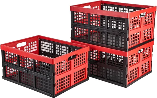 Vista 12 de Aebeky Paquete de 3 cajas de almacenamiento plegables de plástico, 30 L, cajas de plástico plegables para almacenamiento (negro)