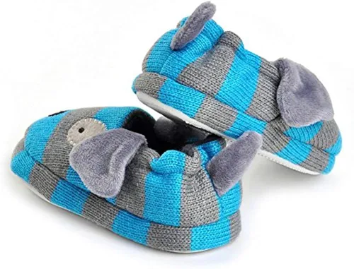 Vista 4 de Enteer Pantuflas para perros para bebés y niños, Azul Patchwork