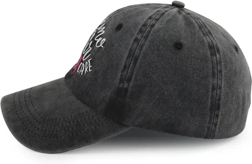 Vista 3 de Tbstlumd Chemo Hair Don't Care - Gorra de béisbol para mujer, divertida gorra de béisbol bordada ajustable de algodón rosa