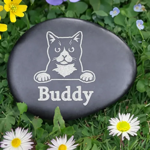 Vista 23 de Regalos conmemorativos para gatos, piedra conmemorativa personalizada para mascotas, lápida conmemorativa para gatos, marcadores de tumbas de gatos