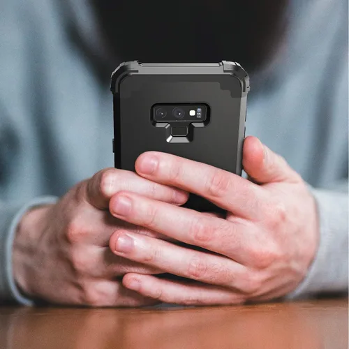 Vista 4 de IDweel Funda para Galaxy Note 9, Note 9 azul para hombres, 3 en 1, a prueba de golpes, delgada, híbrida, resistente, protección de policarbonato
