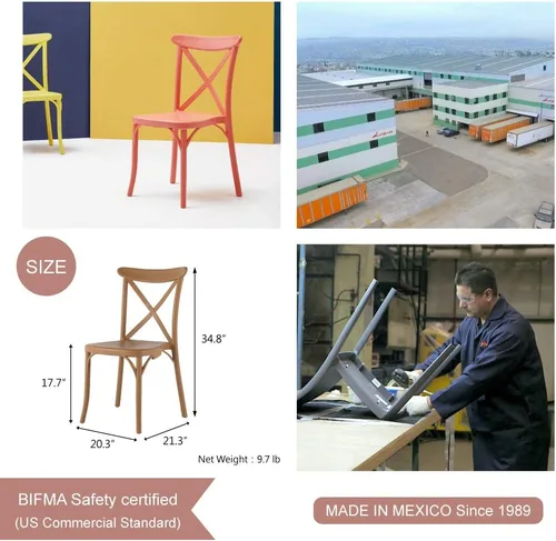 Vista 2 de Lagoon Toppy X - Silla de comedor apilable de resina blanca, 2 piezas/juego Blanco