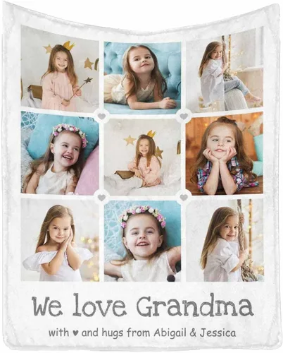 Vista 30 de InterestPrint Regalos personalizados para mamá, manta personalizada con fotos y fotos familiares, regalos de cumpleaños para el día de la madre