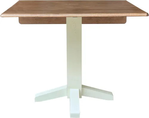 Vista 7 de IC INTERNATIONAL CONCEPTS Mesa de comedor cuadrada de madera maciza de 36 pulgadas con doble hoja, multicolor Nogal/Concha
