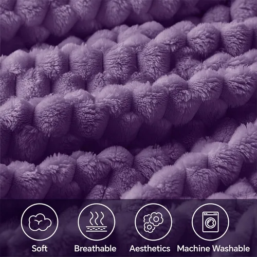 Vista 87 de BEDELITE Manta de forro polar para sofá y cama, manta decorativa de jacquard 3D de almendra, súper suave y acogedora, manta mullida cálida adecuada
