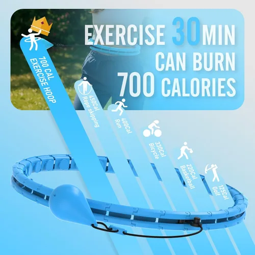 Vista 5 de JKSHMYT Infinity Weighted Hula Exercise Hoop, for Adults Women Weight Loss Plus Size, 30/26 Detachable Links