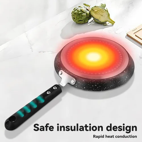 Vista 5 de Sartén antiadherente de 6 pulgadas con revestimiento antiadherente, sartén para huevos con mango de plástico, apta para lavavajillas, fácil