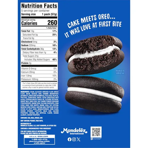 Vista 3 de OREO Cakesters Soft Snack Cakes, 12 paquetes de 5 unidades (60 paquetes de bocadillos en total) 2 pasteles por paquete, envueltos individualmente