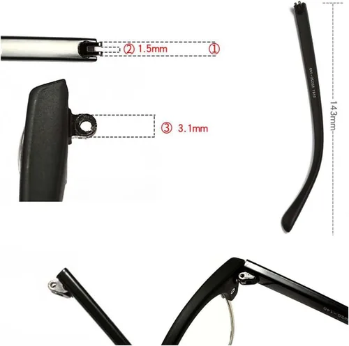 Vista 5 de Brazo de repuesto para gafas, 1 par de lentes de plástico para lentes de sol, color estampado de leopardo
