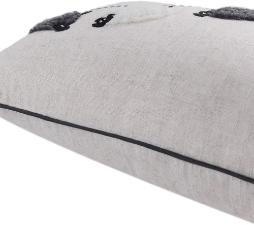 Vista 5 de JWH Funda de almohada rectangular decorativa de oveja, funda de almohada decorativa con apliques, funda de almohada hecha a mano, para cama, sofá