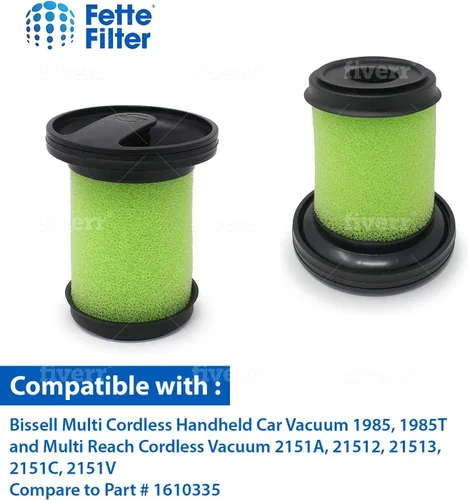 Vista 4 de Fette Filter -1610335 Filtro de vacío compatible con aspiradora inalámbrica Bissell Multi Reach Modelo # 1985 1985T 2151A 21512 21513 2151C 2151V
