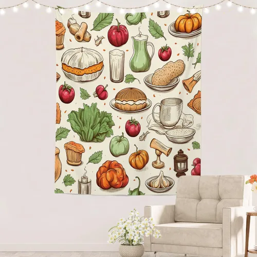 Vista 14 de Batmerry Abstract Repeat Polyester Tapestry, Tiled Directional Lightweight Wall Hanging High-Definition Print Backdrop For Dorm Room Bedroom Living
