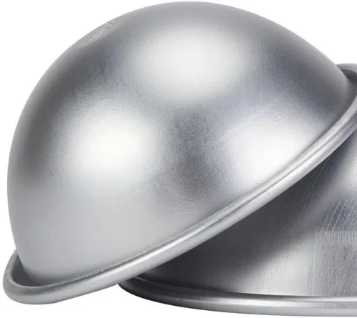 Vista 7 de Fydun Molde de aluminio para tartas de gasa, 4.1 x 1.8 in, plateado, cúpula, redonda, antiadherente, formal, decorativo