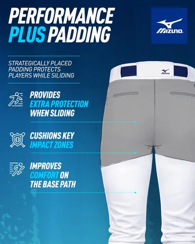 Vista 8 de Mizuno Pantalón de sóftbol Fastpitch con cinturón para niña Negro