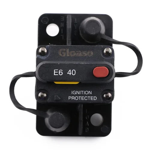Vista 17 de Disyuntor manual de 12 V, 24 V, 15 A, reinicio manual para automóvil, RV, solar, marina, automoción, 12 voltios, 32 V CC, disyuntor de motor