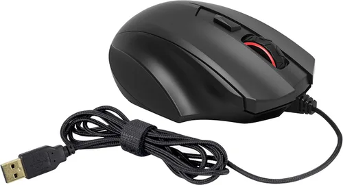 Vista 3 de Tienda Basics Mouse para juegos profesionales con sensor óptico de 12,000 DPI, 12 botones programables, LED RGB retroiluminado, color negro