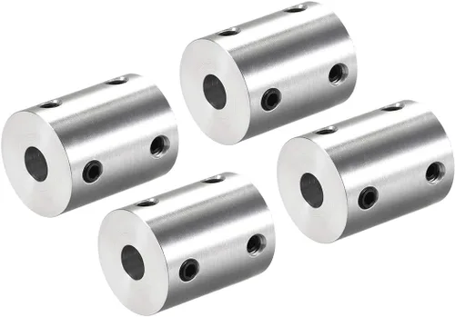 Vista 6 de uxcell Juego de acoplamiento rígido de 0.197 in a 0.197 in Tornillo L25XD20 aleación de aluminio, conector de acoplador de eje, accesorios de motor