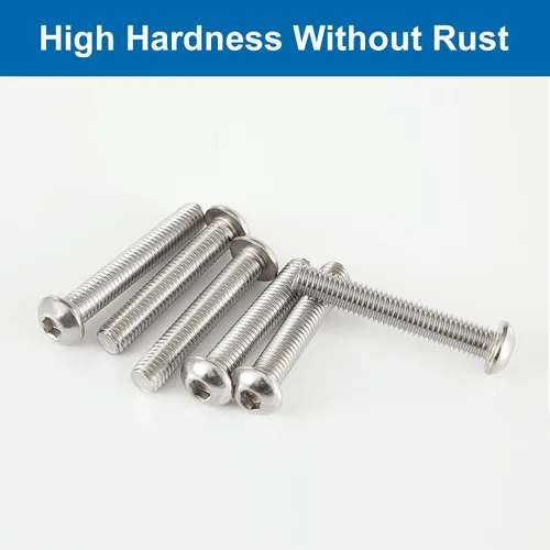 Vista 6 de Tornillos de cabeza de botón M3 x 8 mm, 12 mm, 16 mm, 20 mm, 25 mm, tornillos de cabeza hexagonal, acero inoxidable 304, accionamiento hexagonal
