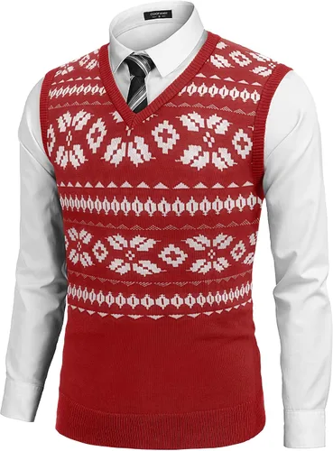 Vista 21 de COOFANDY Suéter sin mangas para hombre, chaleco con cuello en V, jersey de algodón sólido Azul claro