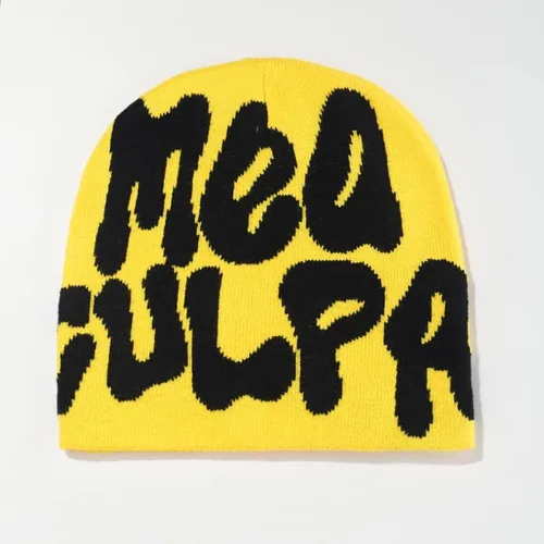 Vista 2 de Elnuqok Gorro de punto para mujer, gorro de invierno inalámbrico con diseño de calavera