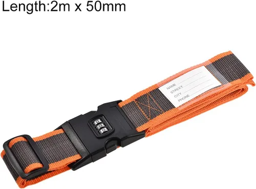 Vista 4 de uxcell Correas de equipaje, cinturones de maleta con hebilla, cerradura de combinación, 2 Mx5 cm ajustable PP bolsa de viaje accesorios de embalaje