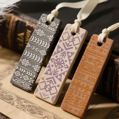 Vista 6 de CHGCRAFT 4 hojas de textura de arcilla con patrón azteca, estilo bohemio, patrón tribal, hojas de textura de arcilla polimérica, herramientas