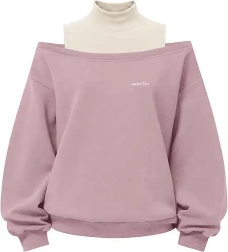 Vista 16 de Aelfric Eden Sudadera de cuello alto falso con hombros descubiertos para Gris Stone
