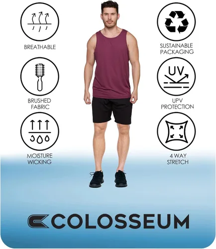 Vista 5 de Colosseum Active Performance - Camiseta sin mangas elástica de cuatro vías para hombre