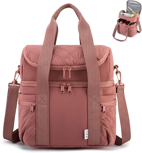 Vista 9 de NOL Natural Organic Lifestyle Bolsa Térmica de Almuerzo de Nylon para Mujeres Bonita Bolsa de Almuerzo Acolchada Grande A Prueba de Fugas Aislada