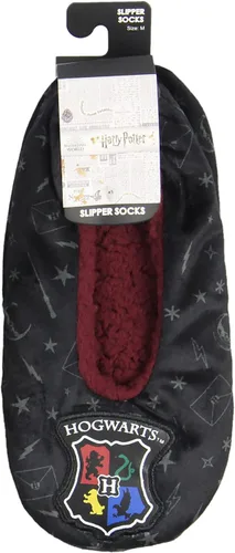 Vista 4 de Bioworld Harry Potter Slippers Hogwarts Crest Embroidered Slipper Socks With No-Slip Sole For Women Men