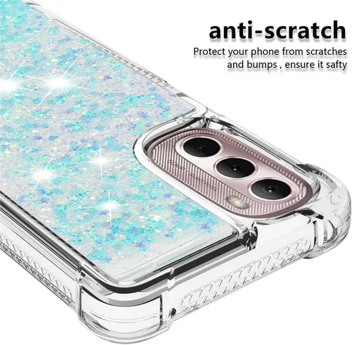 Vista 4 de Funda compatible con Motorola Moto G Stylus 2022, con purpurina, líquida, bonita funda transparente para teléfono, flotante, arenas movedizas, a