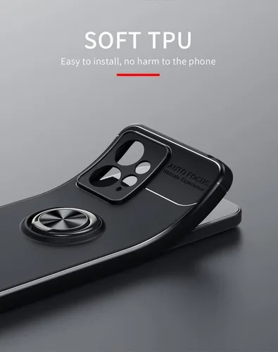 Vista 5 de Funda Para Xiaomi Redmi Note 12 4G (6.67"), Con [ 1 x Protector De Cristal De Pantalla], KJYF Soporte De Anillo Giratorio De 360 ° Cubierta