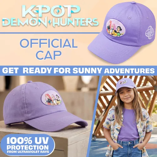 Vista 2 de Get Trend KPop Demon Hunters - Gorra de béisbol para niñas, con licencia oficial Huntrix, de algodón, ajustable, gorra de camionero