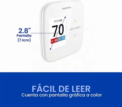 Vista 4 de AprilAire S86WMUPR Termostato programable Wi-Fi, multietapa universal con control IAQ, etapas de calor/frío 2H/2C o etapas de bomba de calor 4H/2C
