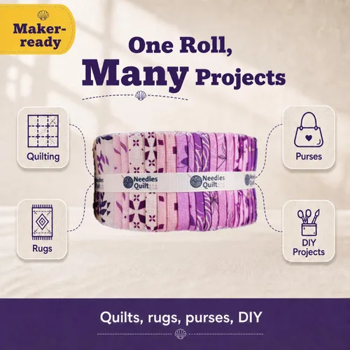 Vista 4 de Jelly Roll - 40 tiras de 2.5 x 44 pulgadas Paquetes de tiras de algodón – Tela acolchada perfecta para coser, proyectos de edredón precortados