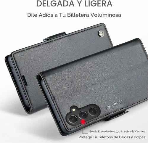 Vista 4 de Compatible con Samsung Galaxy A54 - Funda tipo cartera con bloqueo RFID, funda de piel con función atril para Samsung Galaxy A54 5G de 6.4 pulgadas