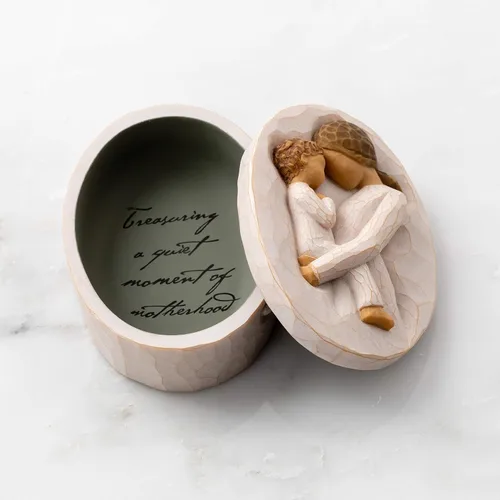 Vista 5 de Willow Tree Ternura, atesorando un momento tranquilo de maternidad, para joyas, notas, tesoros, para reconocer amor y aprecio, caja de recuerdo
