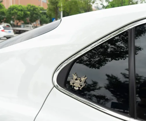 Vista 4 de Emblema de coche de metal del ejército de los Estados Unidos US Army pegatina adhesiva (bronce)
