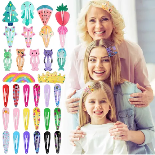 Vista 7 de Anezus 80 pinzas para el cabello para niñas, pasadores de pelo antideslizantes de metal para niñas, niños, adolescentes y mujeres