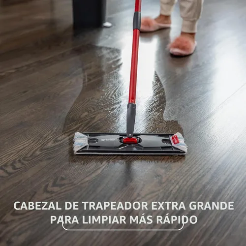 Vista 9 de O-Cedar H2prO Sistema de trapeador plano Herramienta de limpieza rápida Limpia con agua limpia Mopa de microfibra reutilizable y lavable a