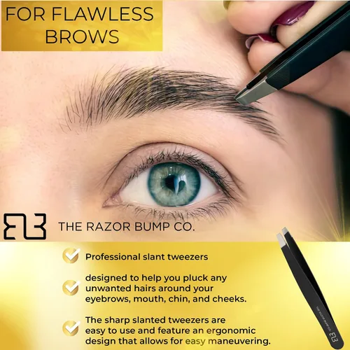 Vista 3 de The Razor Bump Co. - Pinzas profesionales para mujeres y hombres Acero inoxidable, quirúrgico, pinzas profesionales para mujeres y hombres La