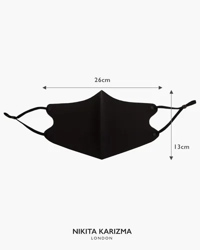 Vista 7 de KARIZMA Mascarillas Faciales de Tela Wardrobe para Mujer, Paquete de 6. 6 Máscaras Faciales Negras Suaves como la Mantequilla, Tela Lavable