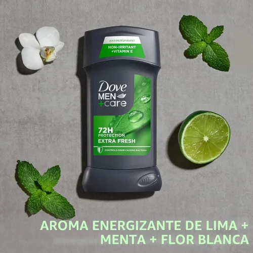 Vista 4 de Dove Men+Care Desodorante en barra para hombres Antitranspirante para protección de olores Extra Fresco Efectivo hasta 48 horas, 2.7 oz, 2