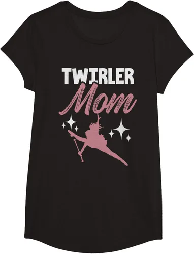 Vista 5 de Twirler Mom Baton Twirl Mother Majorette Twirling Camiseta, Negro, S