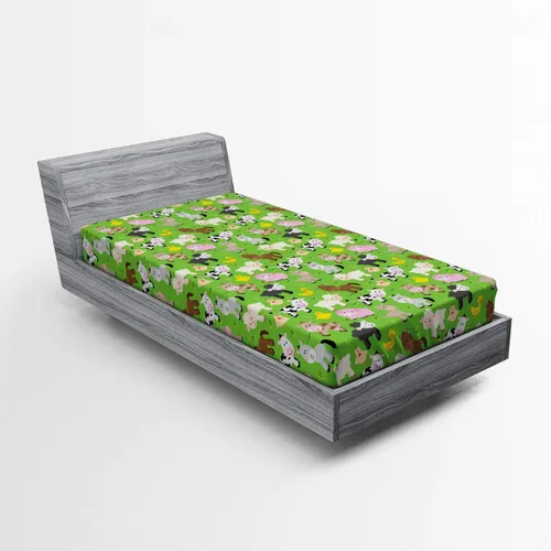 Vista 46 de Ambesonne Juego de sábanas bajeras veganas, ilustración de plátanos simétricamente alineados con patrón de frutas exóticas, funda de cama